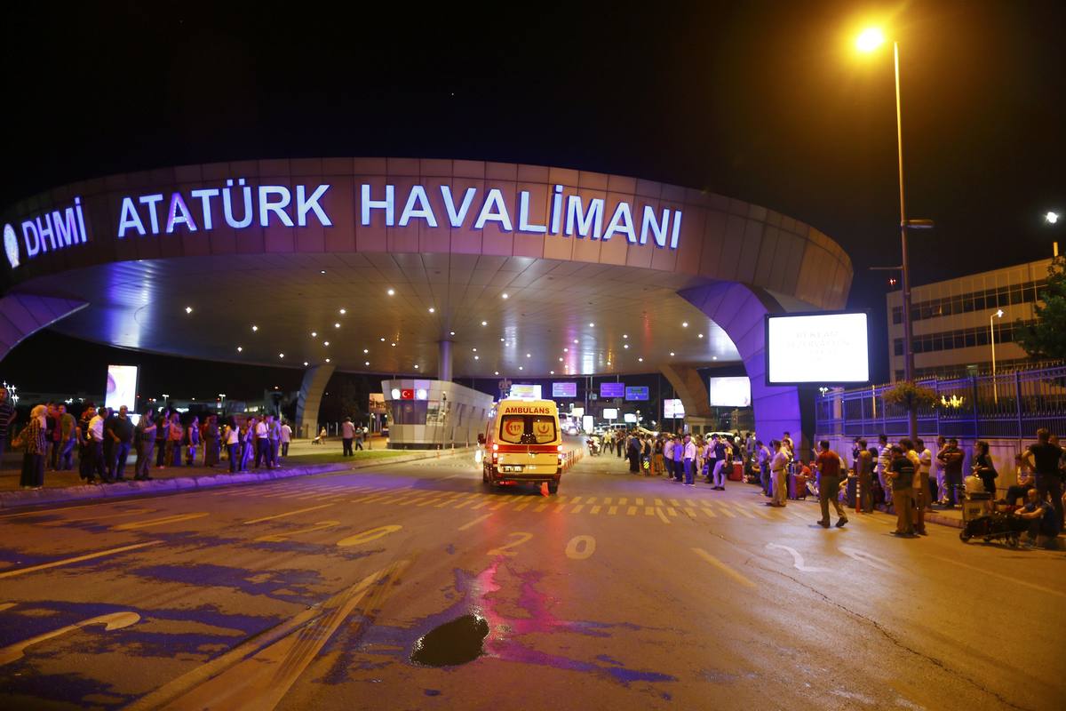 Ambulance cars arrive at Turkey's largest airport, Istanbul Ataturk, Turkey, following a blast June 28, 2016. REUTERS/Osman Orsal