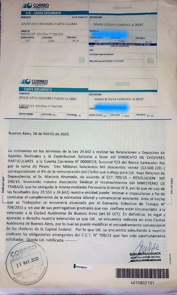 Carta Documento a Susana Giménez por deuda de 5 años de aportes patronales:  debe $ – Noticias Chivilcoy